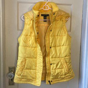 New York & Company Jackets & Coats Yellow Vest (with detachable hood)
